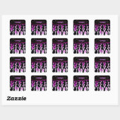 Retro Dance Party roze Vierkante Sticker (Vel)