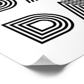 Retro Dance Typografie Zwart Wit Poster (Hoek)