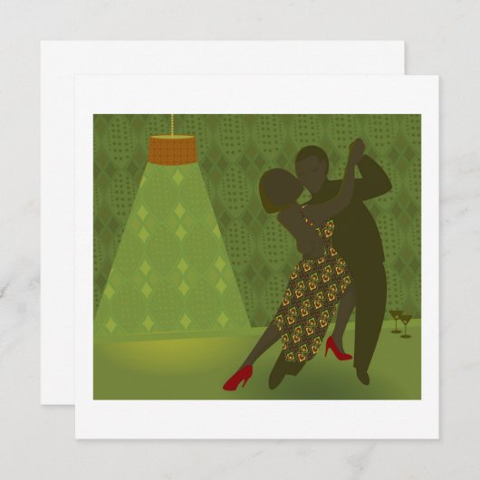 Retro Dance Uitnodiging (Voorkant / Achterkant)