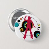 Retro Dancing Girl-knop Ronde Button 5,7 Cm (Voorkant /achterkant)