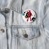 Retro Dancing Girl-knop Ronde Button 5,7 Cm (In situ)