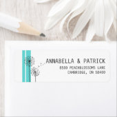 Retro Dandelions Blue Minimalist Address Label (Insitu)