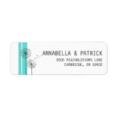 Retro Dandelions Blue Minimalist Address Label (Voorkant)