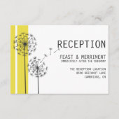 Retro Dandelions Yellow Minimalist Reception Kaart (Voorkant)
