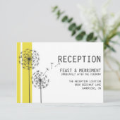 Retro Dandelions Yellow Minimalist Reception Kaart (Staand voorkant)