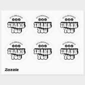 Retro dank u Social Media Handle Small Business Ronde Sticker (Vel)