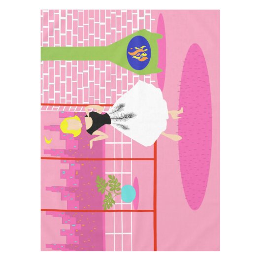 Rétro Dans La Nappe Rose (Devant)