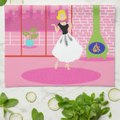 Rétro Dans La Serviette De Cuisine Rose (Plié)