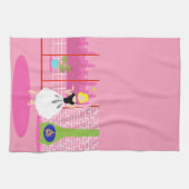 Rétro Dans La Serviette De Cuisine Rose (Horizontal)