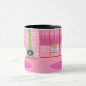 Rétro dans la tasse rose de sonnerie (Centre)