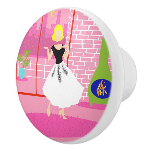 Rétro dans le bouton rose