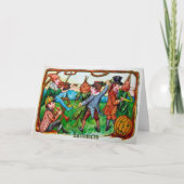Retro dansen met Veggies Halloween Kaart (Voorkant)