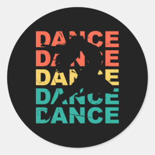 Retro dansen voor dansers ronde sticker