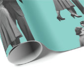 Retro Dansend Couple Wrapping Paper Cadeaupapier (Rol Hoek)