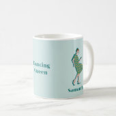 Retro Dansende Queen Green Custom Name Coffee Mok (Voorkant rechts)