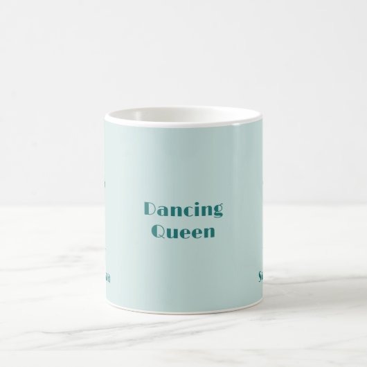 Retro Dansende Queen Green Custom Name Coffee Mok (Center)
