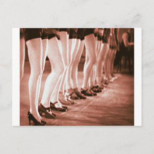Retro dansende vrouwen prachtige dansende benen briefkaart