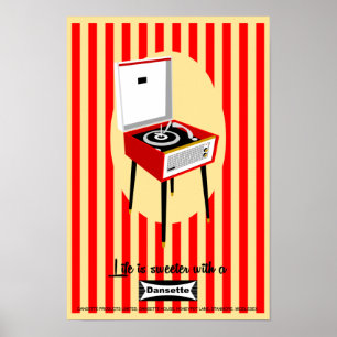 Retro Dansette lecteur de disques Pop Art poster