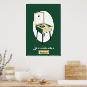 Retro Dansette Pop van groene-recordspeler Art pos Poster (Keuken)