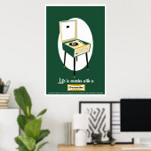 Retro Dansette Pop van groene-recordspeler Art pos Poster (Thuiskantoor)