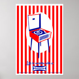 Retro Dansette recordspeler Pop Art poster