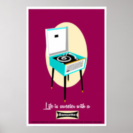 Retro Dansette recordspeler Pop Art poster
