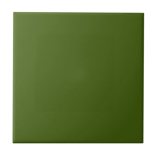 Retro Dark Avocado Green Color Tile Tegeltje (Voorkant)