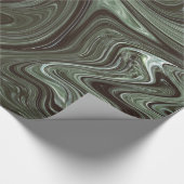 Retro Dark Green Marble Cadeaupapier (Hoek)