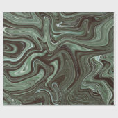 Retro Dark Green Marble Cadeaupapier (Vlak)
