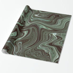 Retro Dark Green Marmer Cadeaupapier