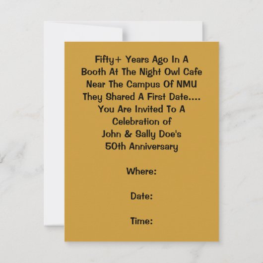 Rétro date d'amusement dans une invitation (Dos)