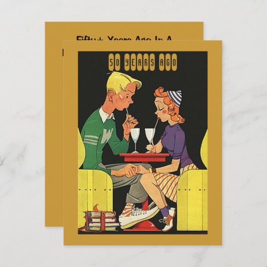 Rétro date d'amusement dans une invitation (Devant / Derrière)