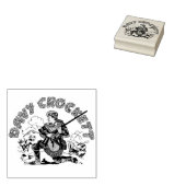 Retro Davy Crockett Wood Art Stamp Rubberstempel (Gestempeld)