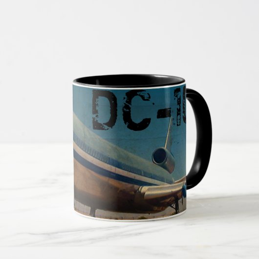 Retro DC10 Airliner Coffee-Mok Mok (Voorkant rechts)