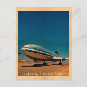 Retro DC10 Briefkaart voor vliegtuigreizen