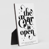 Retro De Bar is Open  Typografie Fotoplaat (Zijkant)