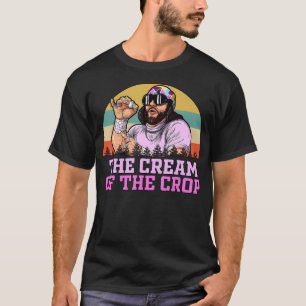 Retro de crème van het gewas t-shirt