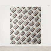 Retro de grootste hit cassette patroon bruiloft wandkleed (Voorkant)