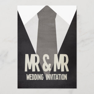 Retro de heer & Mr Suit & Stropdas Gay Wedding Uit Kaart