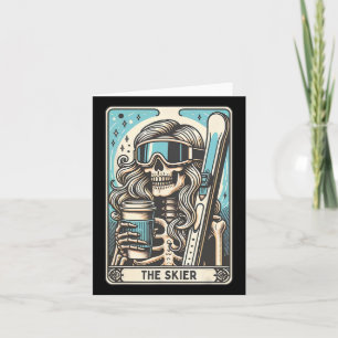 Retro De Skier Tarot Kaart Funny Skeleton Skier Sk
