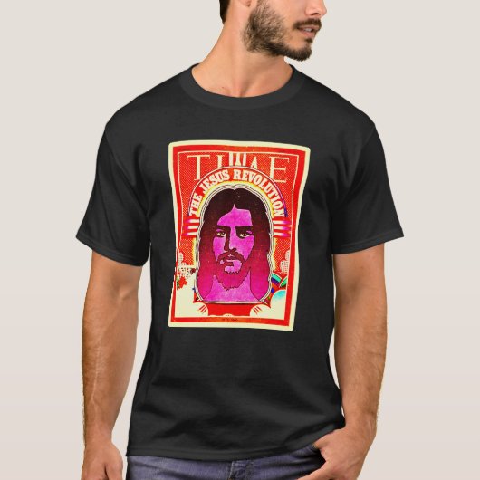 Retro de stijl van de Jezus Revolutie Christelijk T-shirt (Voorkant)