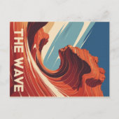 Retro De Wave Rock Formation Woestijn Briefkaart (Voorkant)