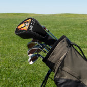 Retro Dead Burning Skelet Schedel in Vuur DIY Naam Golfheadcover (Insitu)