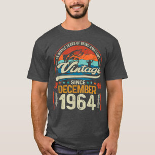 Retro December 1964 58 Year Old Fishing Lover 58th T-shirt