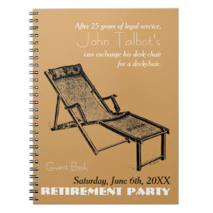 Retro Deckstoel Retirement Party NoteBook 1 Notitieboek