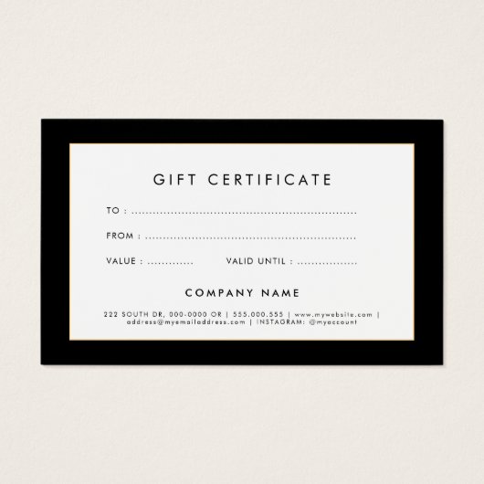 Retro  deco cadeaubon visitekaartje (Achterkant)