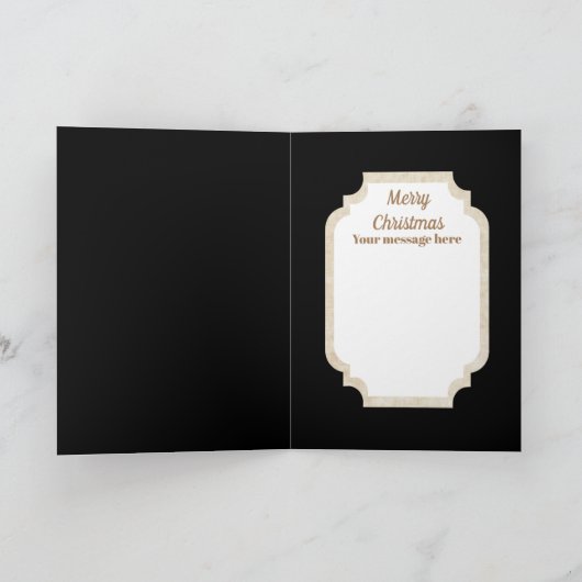 Retro deco dame kerstavond feestdagen kaart (Binnen)