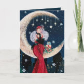 Retro decodame kerst feestdagen kaart (Voorkant)