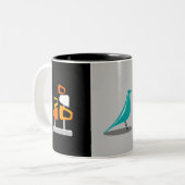 Retro Decor Tweekleurige Koffiemok (Voorkant links)