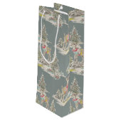 retro deer wijn cadeautas (Achterkant Gekanteld)